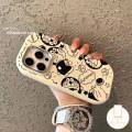 MissConnie Doodle Black Line Cartoon Cute Doraemon Candy Color Shockproof Case Compatible for iPhone 15 14 11 12 13 Pro Max 7Plus 15 8 Plus XR X XS Max SE Luxury Plating Metal Lens Soft Cover. 