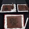 Customised name and picture engraved wallet and keychain gift. 