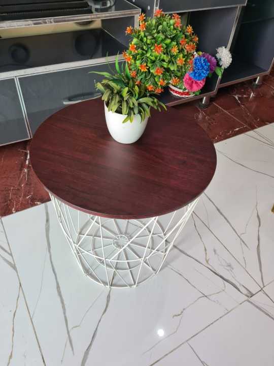 METAL%20WIRE%20REMOVABLE%20WOOD%20TOP%20FOLDABLE%20ROUND%20COFFEE%20SIDE%20TABLE%20STORAGE%20BASKET%20ONE%20PICE%20-%20Image%207