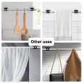 8PCS Curtain Rods No Drill Curtain Rod Brackets Hooks Stick Transparent Hook Holders for Home Bathroom and Hotel Use. 