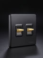 Hanton black retro creative lever switch panel golden button five-hole socket Nordic industrial style minimalist 86. 