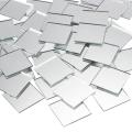 80 Pcs -New Silver Square Shape Craft Mirror Glass Mosaic Tile Decor Art For DIY Dress. 