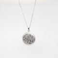 1pc Carved Designs Round Photo Frame Pendant Necklace Stainless Steel Charms Locket Necklaces Women Men Fashion Memorial Jewelry. 