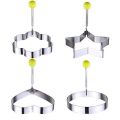 4pcs Stainless Steel Omelette Mould Device Love Surprise Eggs Ring Model Set Heart Shape Egg Mold Styling Tools. 