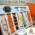 Smart Watch 7 In 1 Ultra 2.1" Full HD Screen Series 9 - Smartwatch 7 straps Waterproof - Bluetooth Calling and sports modes, 100 + face watch - Smart watch for boys - Health measure and step counts. 