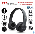 Original Wireless Headphones, P47 Bluetooth Foldable Headset with Microphone Support FM Radio TF for PC TV Smart Phones & Tablets Etc. 