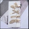 4Pcs Crystal Simulation Pearl Hair Clip For Women Fashion Hair Accessories. 
