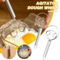 Simple Practical Dough Whisk Stainless Steel Handmade Mixer Double Coil Eggs Beater Mixer Tool Kitchen Baking Accessories. 