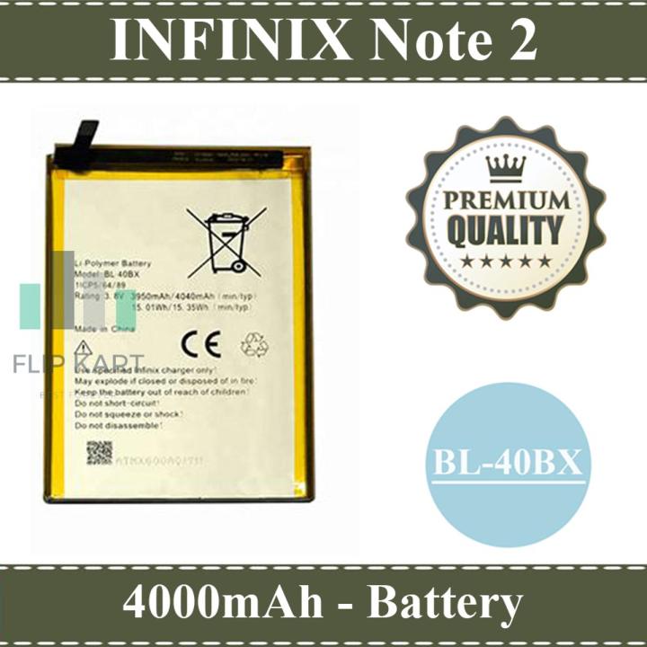 Infinix Note 2 BL-40BX Battery Replacement Premium Quality 4000mAh For Infinix Note 2