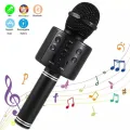 WS 858 Portable Rechargeable Wireless Bluetooth Microphone & HiFi Speaker KTV Handheld Karaoke Singing Mic For Kids & Adults Best For Birthday Gift Home Party Indoor Outdoor Entertainment Song and Naat Singing Wireless Mic. 