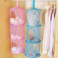 3 Shelf Hanging Storage Net Kids Toy Organizer Bag Bedroom Wall Door Closet. 