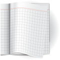 Layflat Notebook 6.75x8.75 in - 3x1 Maths Urdu English Lines - Color Splash - PAPERWORK. 