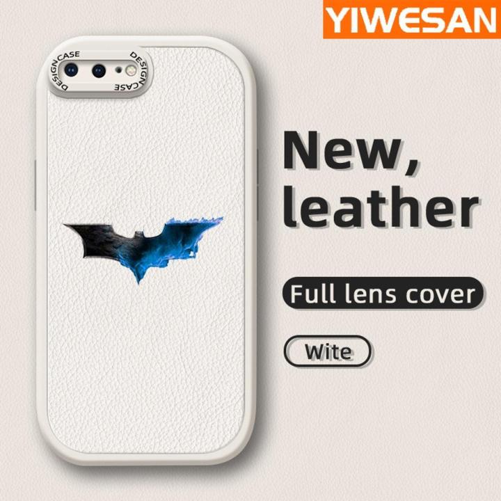 YIWESAN For iPhone 7 Plus iPhone 8 Plus Case Fashion Simple Boy Thin Leather Soft Full Lens Back Cover Camera Protect Cases Shockproof Casing