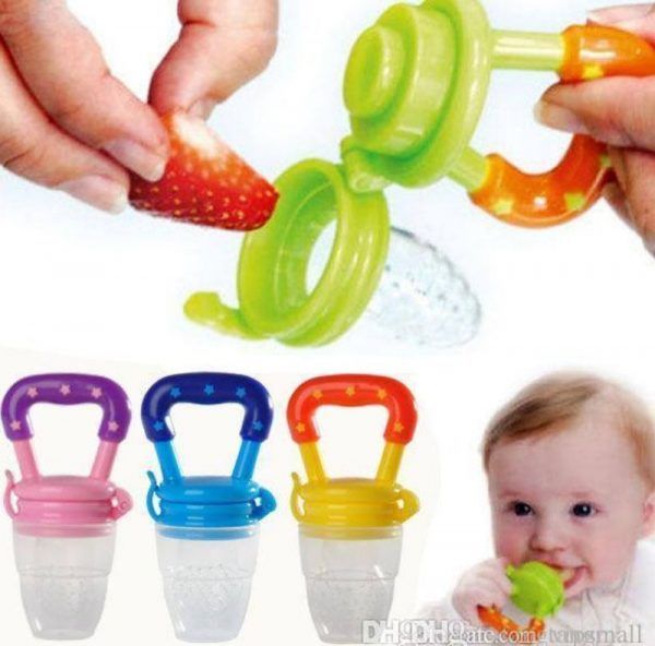 Feeding Fruit Pacifier for Baby ( MULTICOLOR ) | 3 Pieces | Teether | Silicone | Strengthens Teething | Helps healthy eating