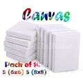 10 Pack Mini Canvas Panels - 5pcs (6 x 6 ), 5pcs ( 8 x 8 )100% Small Cotton Stretched Canvas Boards for Painting.. 