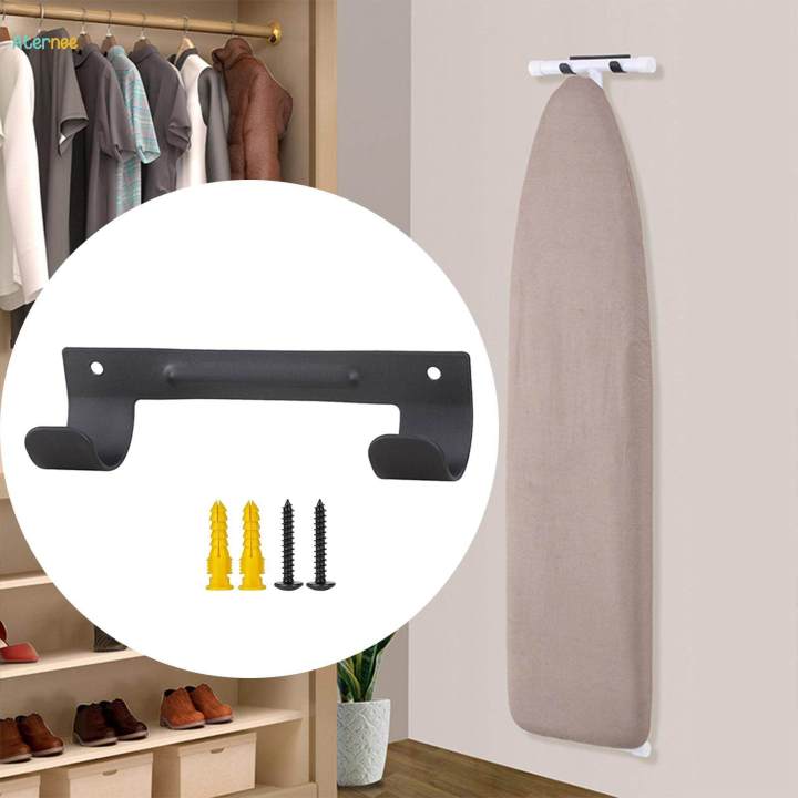 Ironing Board Hanger Wall Rack Space Saving with Screws Easy Installation Compact Ironing Board Hook