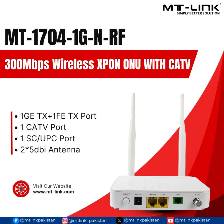 Mt Link Router Options MT-LINK Fiber Router MT-1704-1G-N-RF 300Mbps Wireless XPON ONU with ...