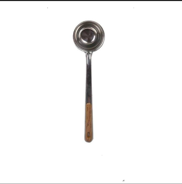 Spoon - Milk or Tea Spoon - High Quality Small 12" Stainless Steel Wooden Handle Milk Pouring Tea Laddle Cooking Deep Spoon چائے والا پوا