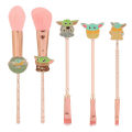 5pcs/set Mandalorian Baby Yoda Makeup Brush Cosmetics Beauty Tools Star Wars Kawaii Action Figure Anime Gift For Girlfriend. 
