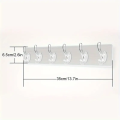 6Row Multipurpose Hooks Nail-free Transparent Holder Strong Self Adhesive Wall Hook Kitchen Bathroom Traceless Hanger Stickers.. 