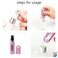 Refillable Perfume Bottle 5ml Travel Size Portable Mini Spray Atomizer Plastic and Metal Material Lightweight Leak Proof Easy to Refill Compact Fragrance Dispenser for Men and Women Travel Office Pocket Use. 