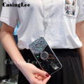 Casinglee for OPPO A16K case Shiny Ring Glitter Soft Transparent Holder Stand Back cover with String for OPPO A16K Phone cases cover Stars Moon Girls For girls and Boys. 