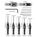 Countersink Drill Bit Set, Woodworking Chamfer Adjustable Countersink Tools on Counter Sink Holes with 1/4inch Hex Shank. 