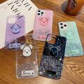 Phone Case For Realme C30 Back Cover Shiny Ring Case Glitter Soft Transparent Gloomy Bear Cases for Realme C30 Back Cover Stars Moon Girls. 