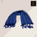 Ladies Stoles Trendy staller for women, Khaddi check Hijab Scarf fashion dupattas for girls, versatile ladies stole in Lawn stuff – Dark blue. 