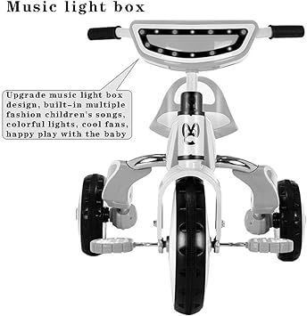 Tricycle%20For%20Kids,%20Children's%20Balance%20Twinkle%20Robot%20tricycle,%20Child%20Strike%20Infant%203%20Wheeler%20Balance%20tricycle%20With%20Flashing%20Multicolor%20Lights%20&%20Music,%20Detachable%20Pedal%20&%20Folding%20Button%20-%20Image%204