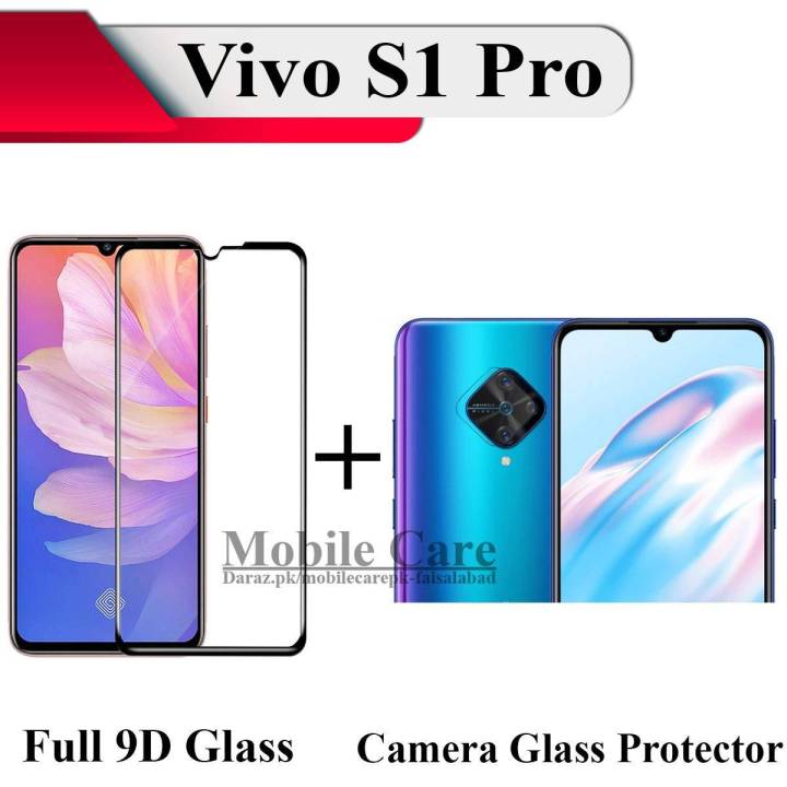 Vivo S1 Pro Full Black 9D Tempered Glass Edge to Edge Full Glue