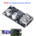 24W QC3.0 QC2.0 Single USB 6-32v DC to 5v 9v 12v 24v (Auto) Fast Mobile Charging Module DC-DC Buck Quick Charger Board. 