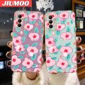 JIUMOO For Tecno Spark 8 Pro Case Cartoon Fashion Flower Side Edge Square Pattern Luxury Plating Phone Case Full Camera Casing Shockproof Protection Cases Soft Back Cover Softcase. 