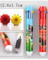 Multicolor 10 in 1 cartoon character ballpoint pen - 2pcs. 