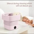Hislaves Compact Washing Machine Portable Folding Detachable Drain Basket High Frequency Rubbing for Efficient Cleaning Powerful Motor with Low Noise Stable Pink UK Plug - Aftab Karachi. 