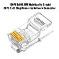 100 Pcs RJ45 Gold-plated AMP RJ45 CAT6 CAT5E Modular Plugs Network Connector 8P8C. 