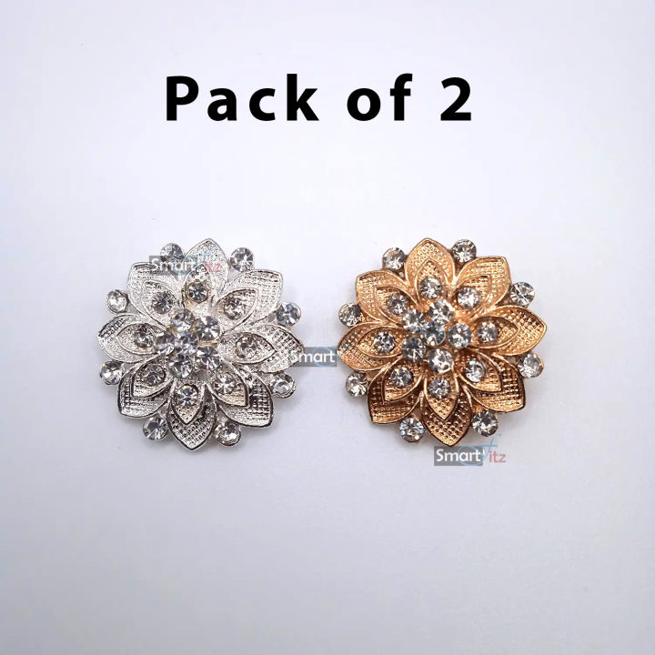 Brooches Pack Hijab Pins And Brooches Pack 60X Crystal Black Hijab