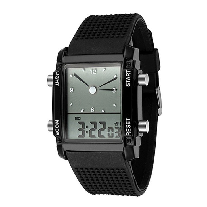 Fashion Unisex Waterproof Dual LCD Chronograph Quartz Sport Digital Wrist Watch
