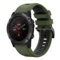 For Garmin Fenix 5X Plus 26mm Two-Color Sports Silicone Watch Band. 