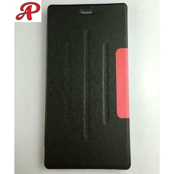 T230 Samsung Tab 4 7" Book Cover Folio. Full Tablet Cover Black And Red