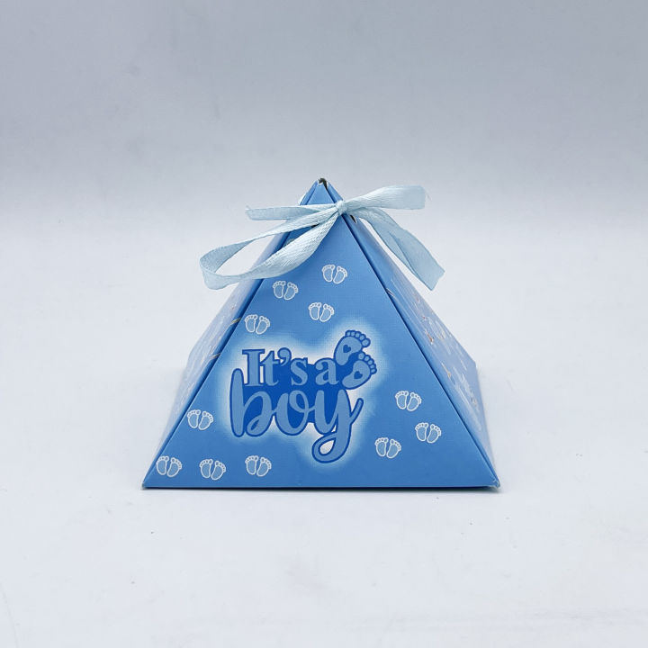 ITS A BOY PYRAMID DESIGN BOXES PACK OF 50 BOXES ( DIY BOXES )