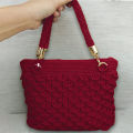 Stylish & Trendy Crocodile Pattern Handmade Crochet Handbag in Purple Color. 