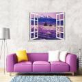 AY9234B Large Lavender Mountain 3D Window Scene View Removable Wall Sticker Decal. 