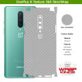 OnePlus 8 Skin/Wrap 360 Protection Sheet/ Carbon fiber/ Matte/ Transparent/ Lamination Back And Sides Included Camera Skin. 
