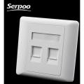 CAT6 Data Wall Outlet Face Plate 2 Port RJ45 Ethernet Network Data Socket. 