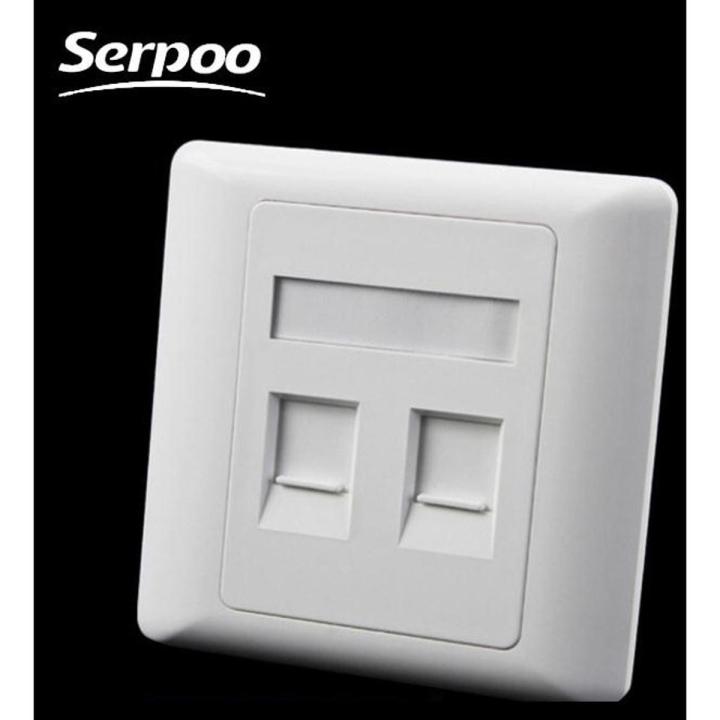 CAT6 Data Wall Outlet Face Plate 2 Port RJ45 Ethernet Network Data Socket