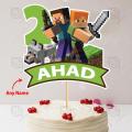 Minecraft Theme PERSONALISED Digital Cake toppers for Birthday Party Celebration & Perfect Birthday Gift. 