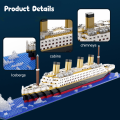 Lego set For Boys 1878Pcs Titanic 56cm Ship Model Building Block Classic Large Ship Assembled Toys for Boy 6+Years. 