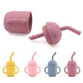 Premium Silicone Baby Feeding Cup with Straw Lid, Leak-Proof & Portable Storage Container, Unisex 100ml -. 