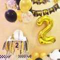 Golden Extra Large Digit 2 (Two)  - 32 Inches Giant Foil Number. 